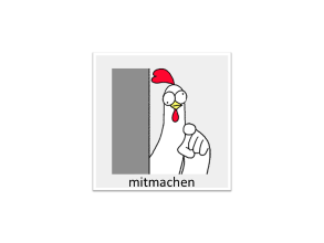 Huhn lädt zum mitmachen ein